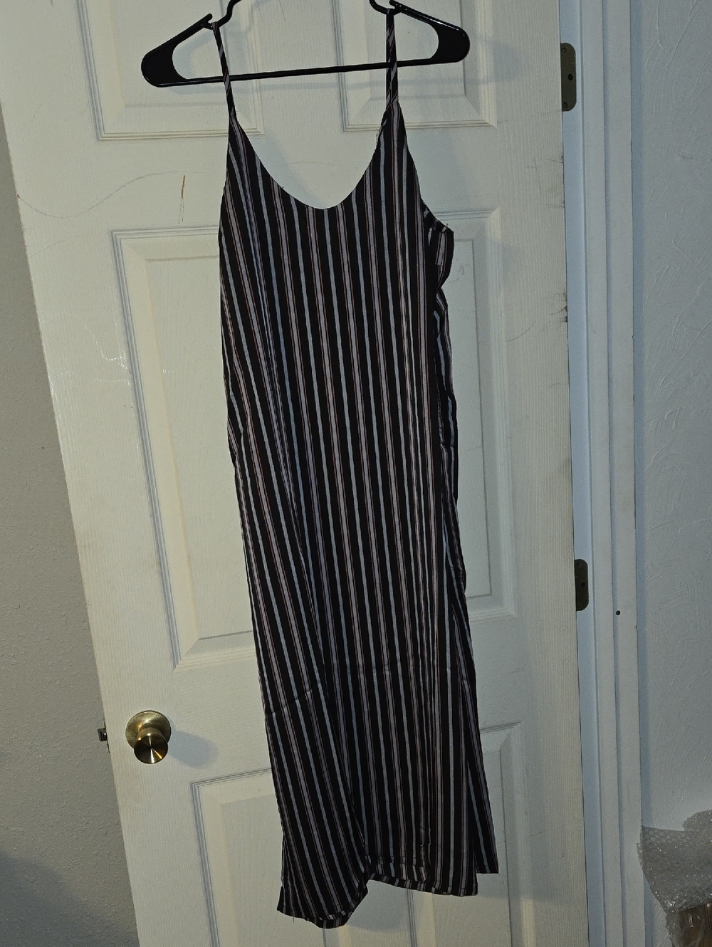 Hayden Black and White Striped Maxi Slip Dress